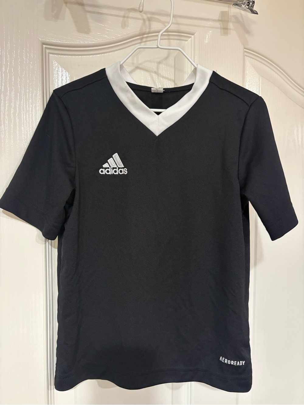 Adidas Kids Black V-Neck Soccer Jersey